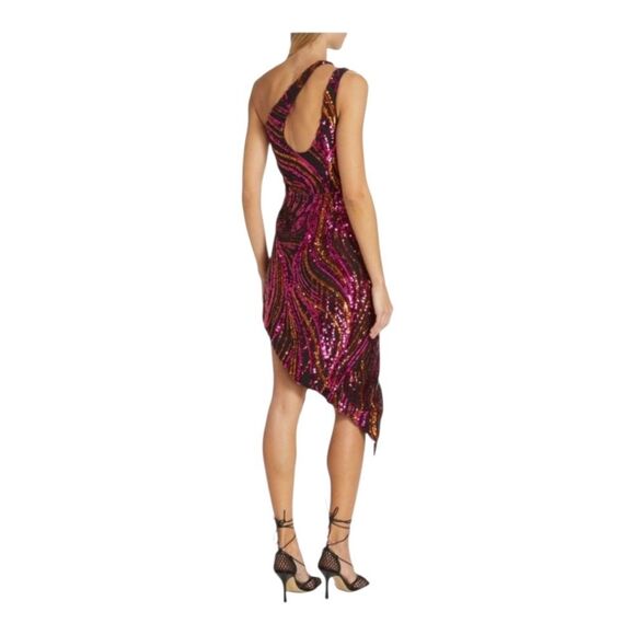 Halpern Sequined One Shoulder Tulle  Mini dress - Picture 3 of 16